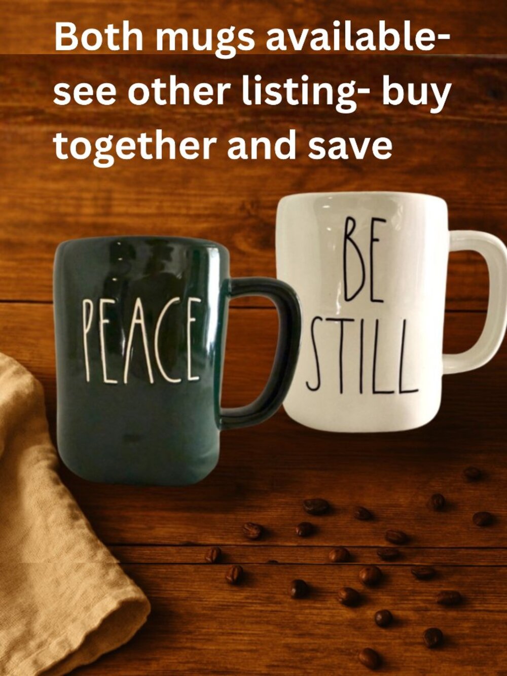 Rae Dunn Be Still Mug White Artisan Collection Farmhouse 16 oz Coffee Cup - Picture 12 of 12